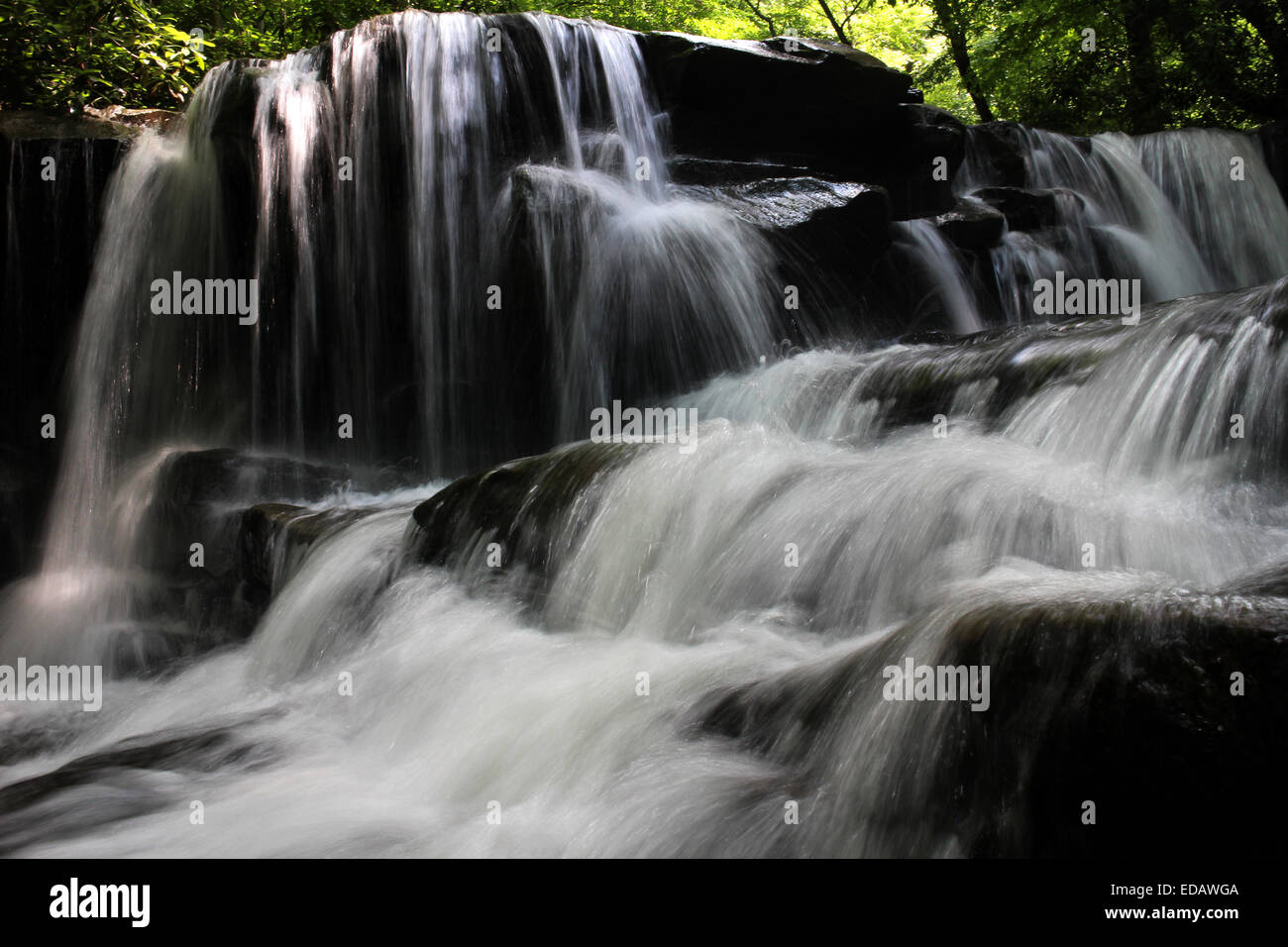 Jonathan Run creek waterfall Ohiopyle State Park Pennsylvania Stock Photo