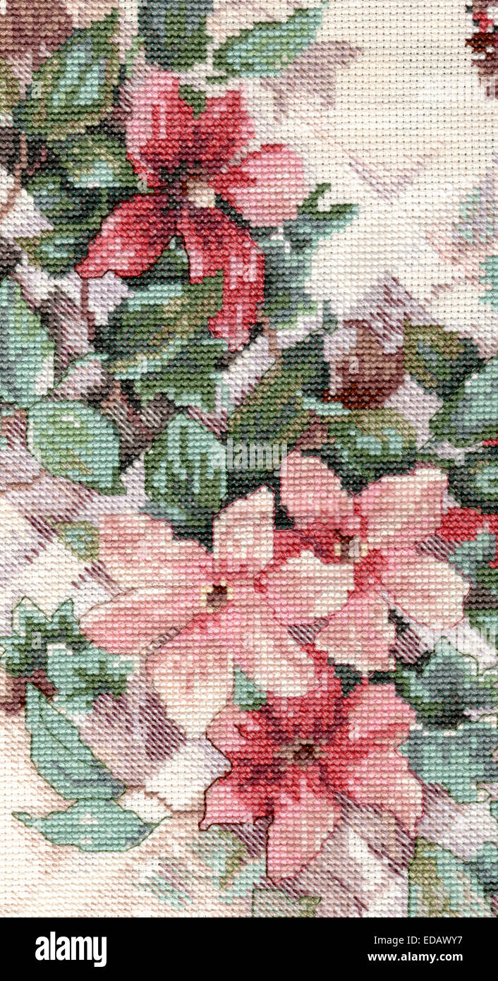 detail flower embroidery Stock Photo
