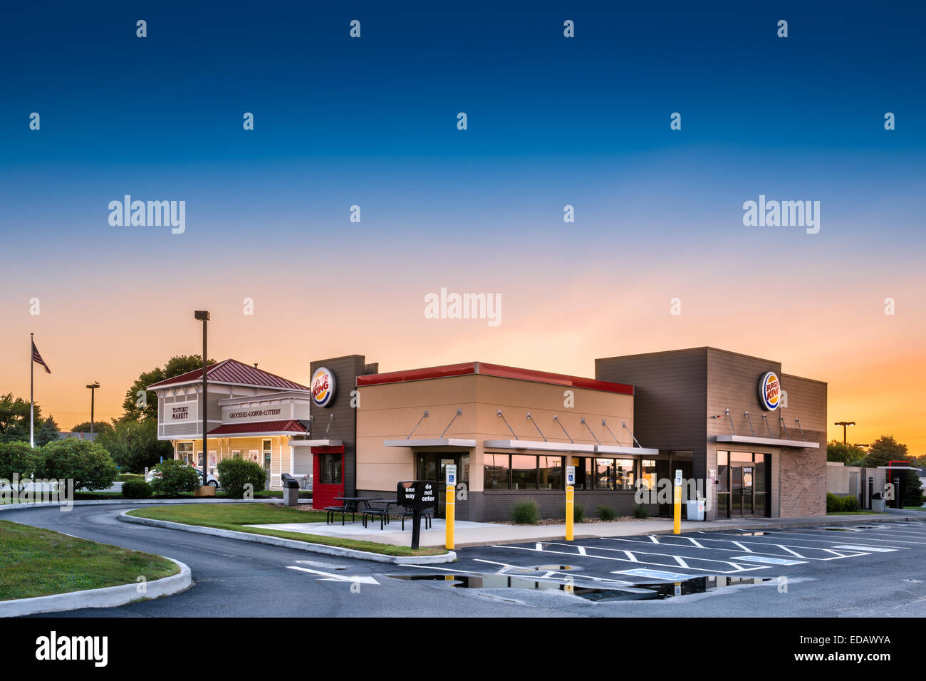 The Burger King off Teaticket Highway in Falmouth, Massachusetts - USA. Stock Photo