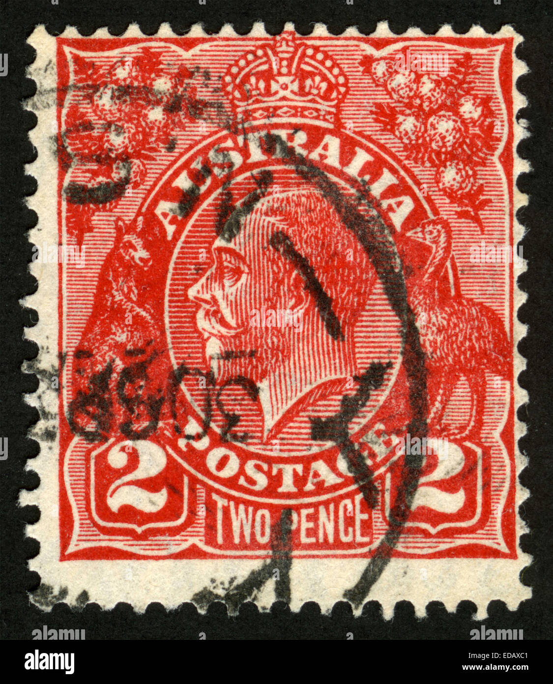 AUSTRALIA 1932, A stamp printed in Australia, King V, King