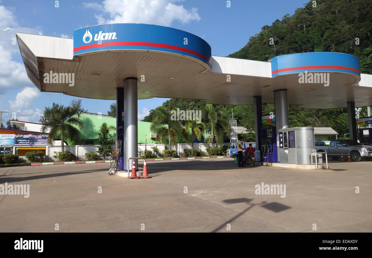 PTT Gasoline station in  Koh Lanta, Ko Lanta, Thailand. South-east Asia. Asian. Stock Photo