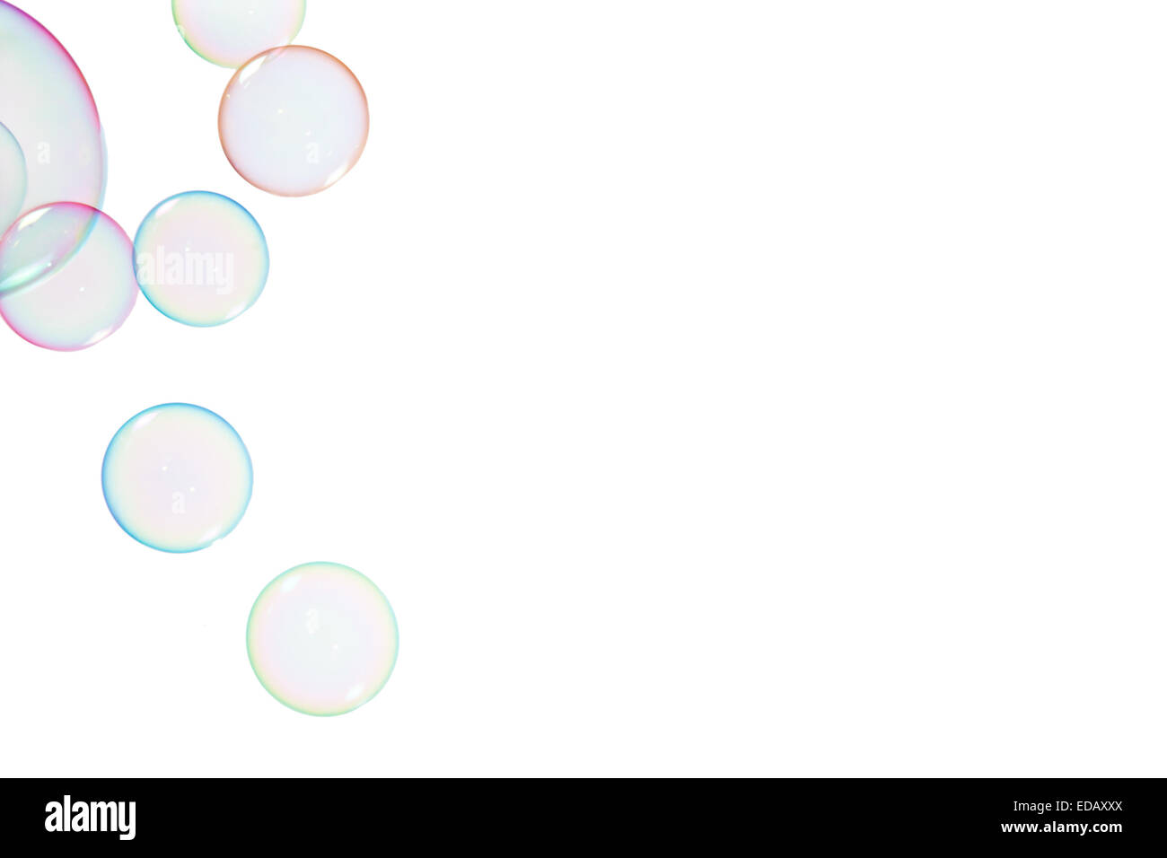 Group of soap bubbles on a white background Stock Photo - Alamy
