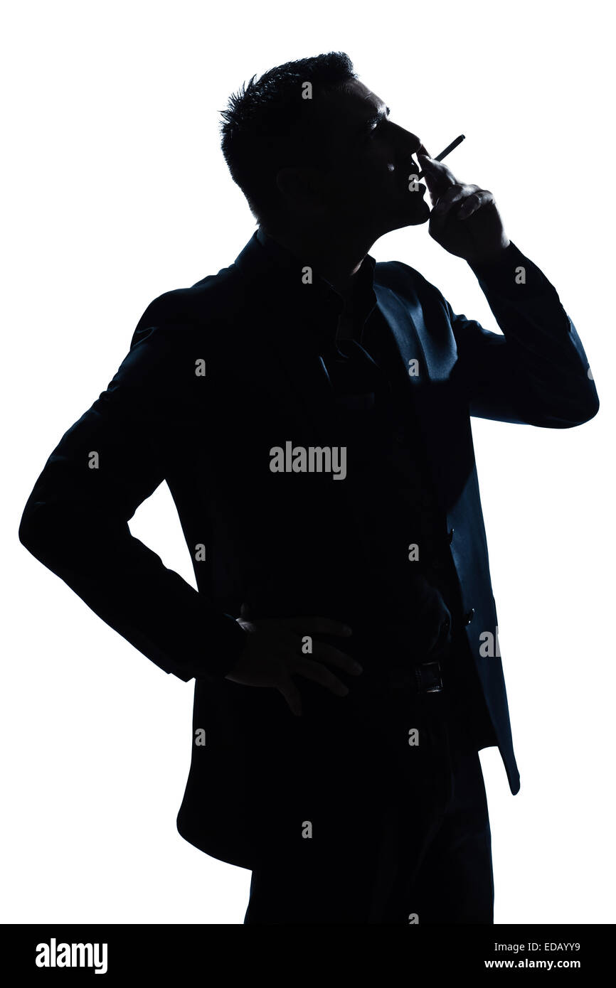 man smoking cigarette silhouette of young Stock Vector by Yuriy_Vlasenko 105260254 Man smoking, silhouette Stock Photo