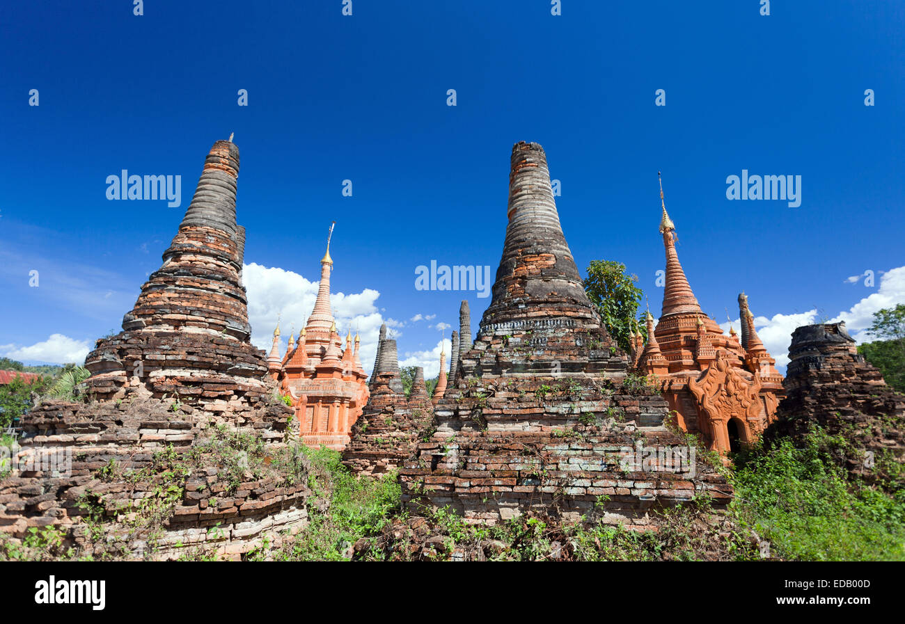 sunken stupas of sagar inle lake myanmar EDB00D