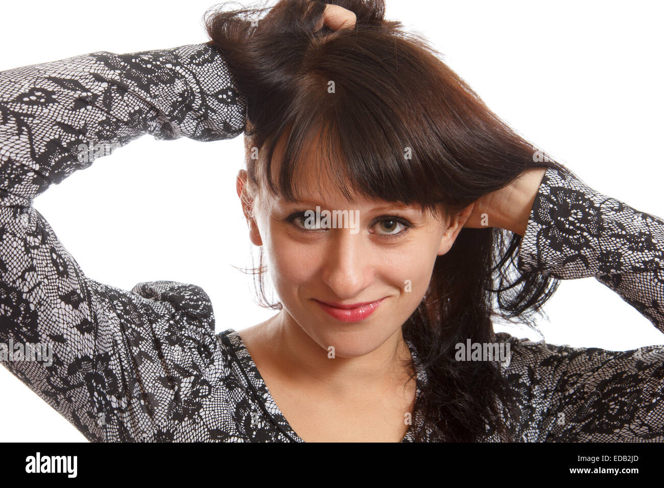 Woman and her hair Stock Photo
