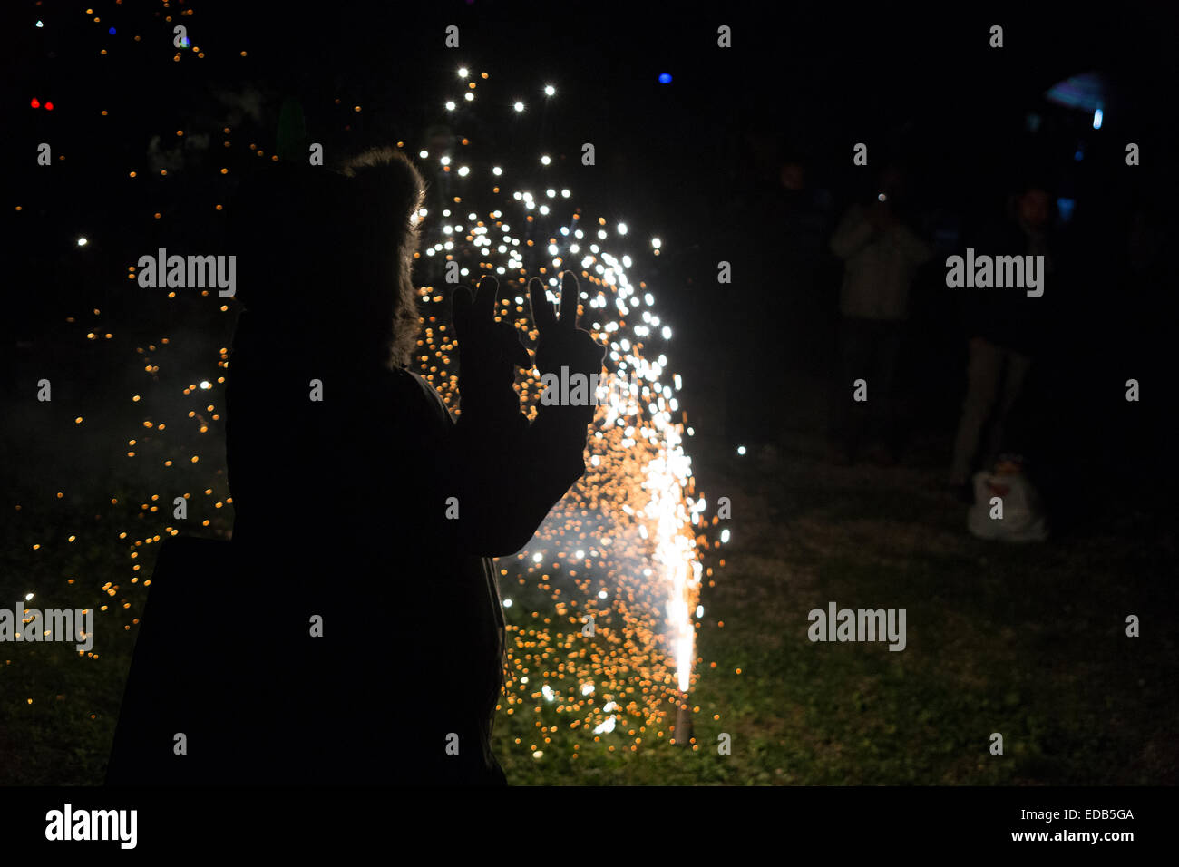 Fireworks New Year Eve Stock Photo Alamy