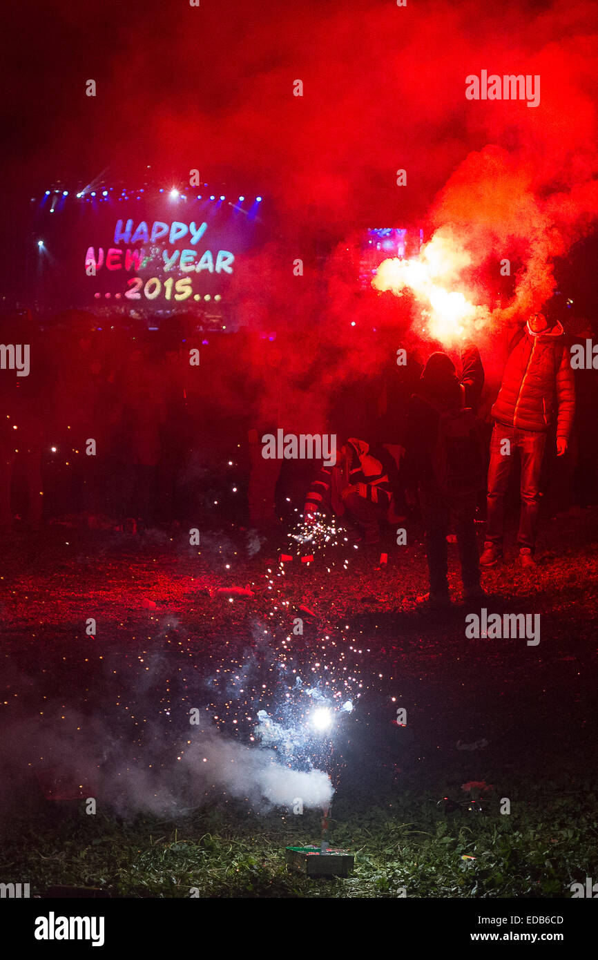 Fireworks new year eve Stock Photo Alamy