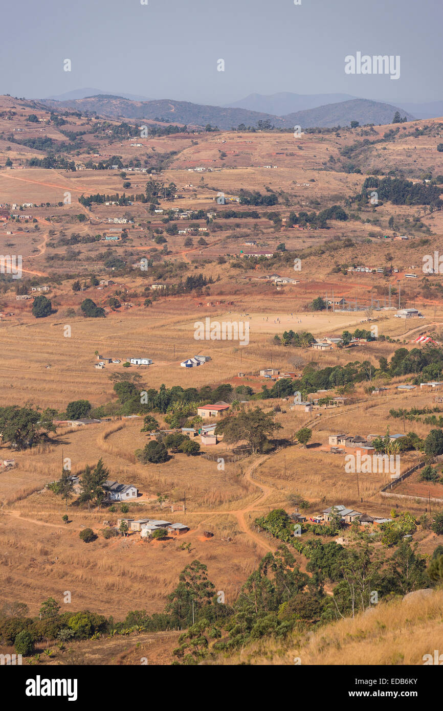 SWAZILAND, AFRICA - Rural settlement, agriculture, and homes. Stock Photo