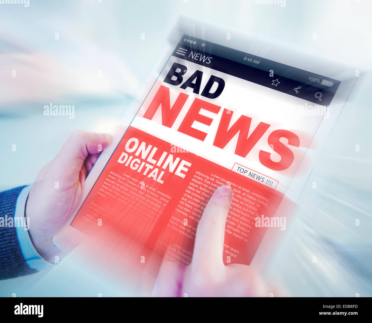 Digital Online Update Bad News Concept Stock Photo