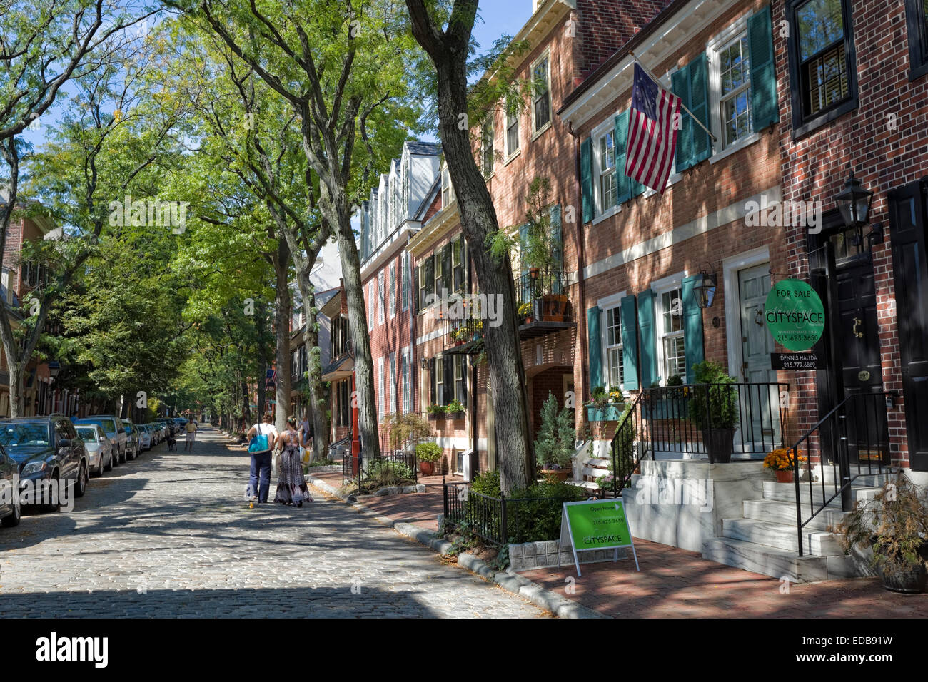 Historic Neighborhood, Philadelphia, Pennsylvania Stock Photo