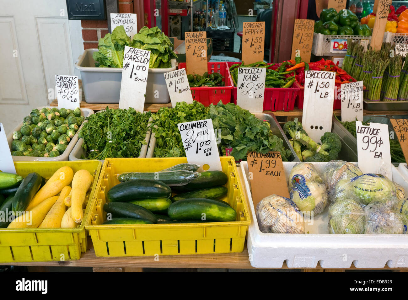 Produce for sale, Italian Market, Philadelphia, Pennsylvania Stock Photo