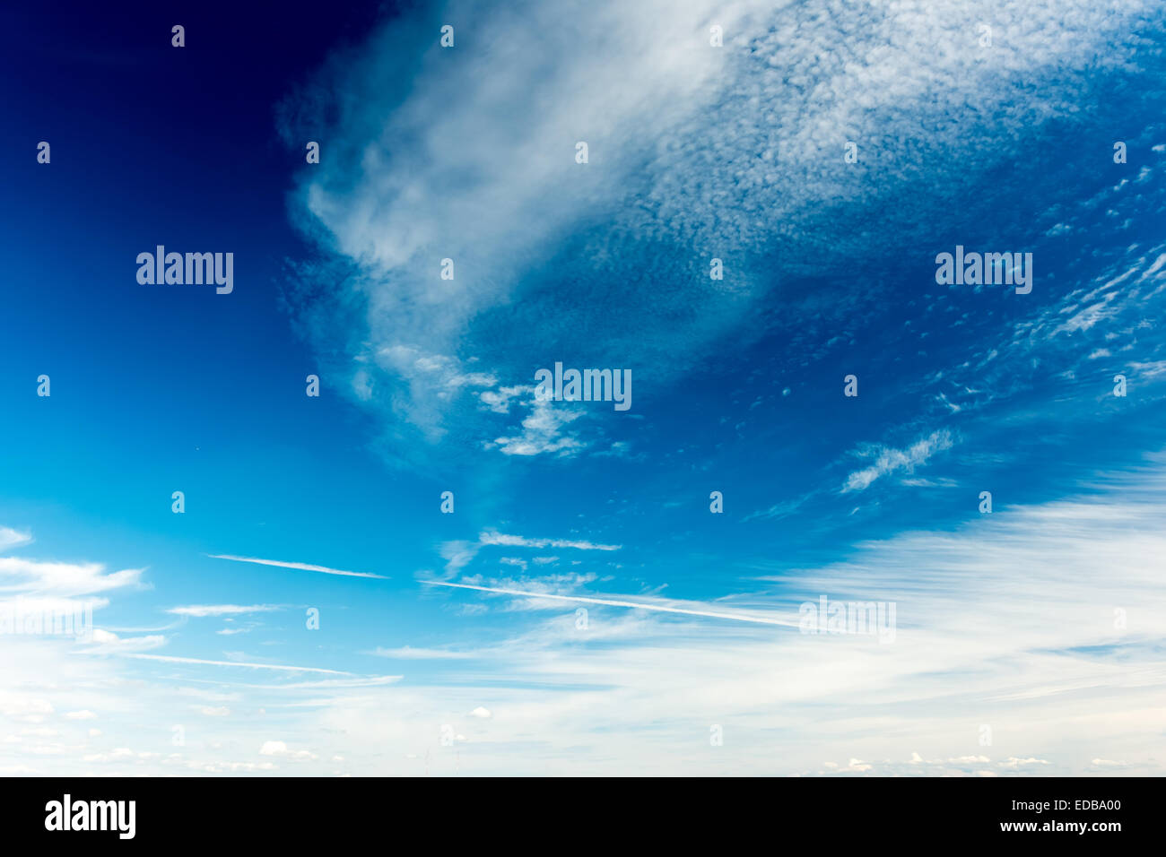Summer Blue Sky With Soft White Clouds Stock Photo - Alamy