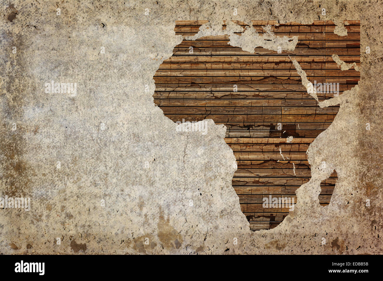 Grunge vintage wooden plank Africa map background Stock Photo - Alamy