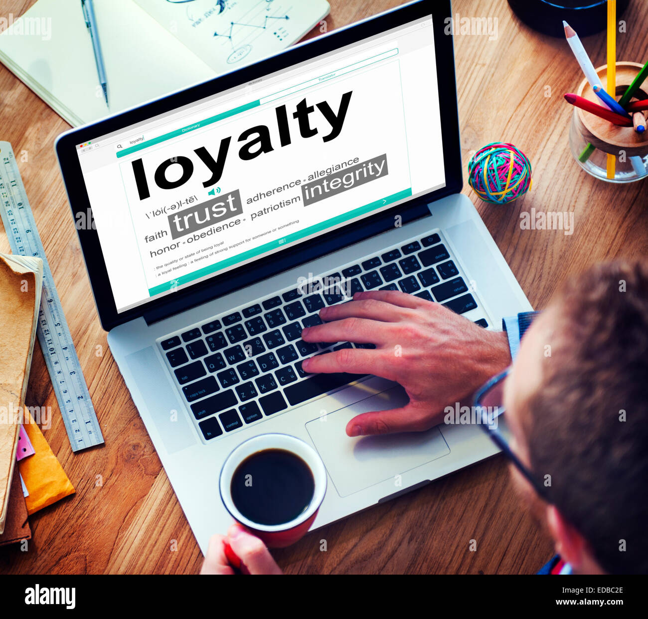 Digital Online Dictionary Meaning Loyalty Concept Stock Photo