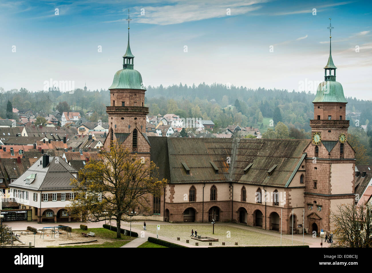 Protestant church and marketplace, Freudenstadt, Black Forest, Baden ...