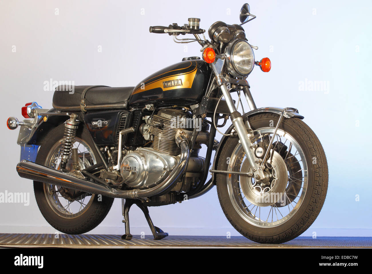 Yamaha Motorcycle OHC 750 Stock Photo