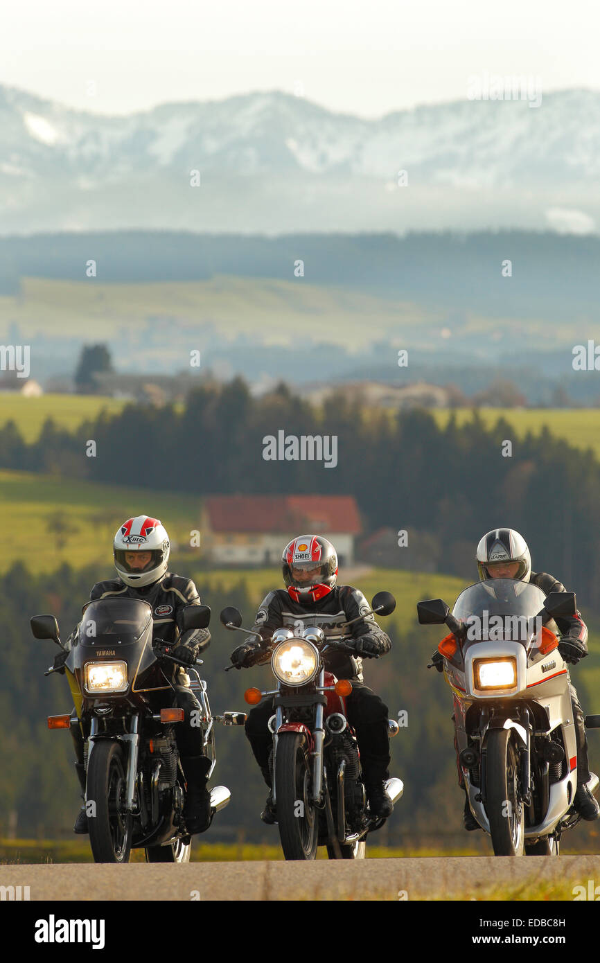 Yamaha XJ motorcycles, driving Stock Photo