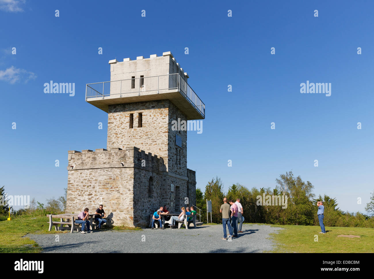 Lookout tower on Mt Geschriebenstein, Köszeg Mountains, Mid Burgenland, Burgenland, Austria Stock Photo