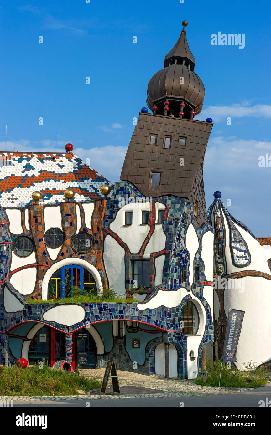 Kunsthaus Abensberg by Peter Pelikan, exhibition hall Friedensreich Hundertwasser at the Kuchlbauer Brauerei brewery, Stock Photo