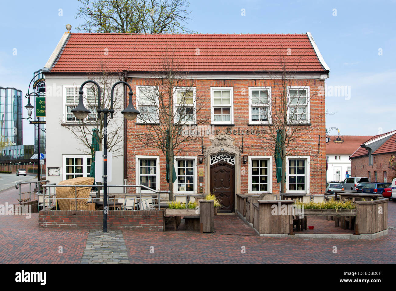 Brewery restaurant Haus der Getreuen, Friesian Brewery, Jever, Frisia, Lower Saxony, Germany Stock Photo