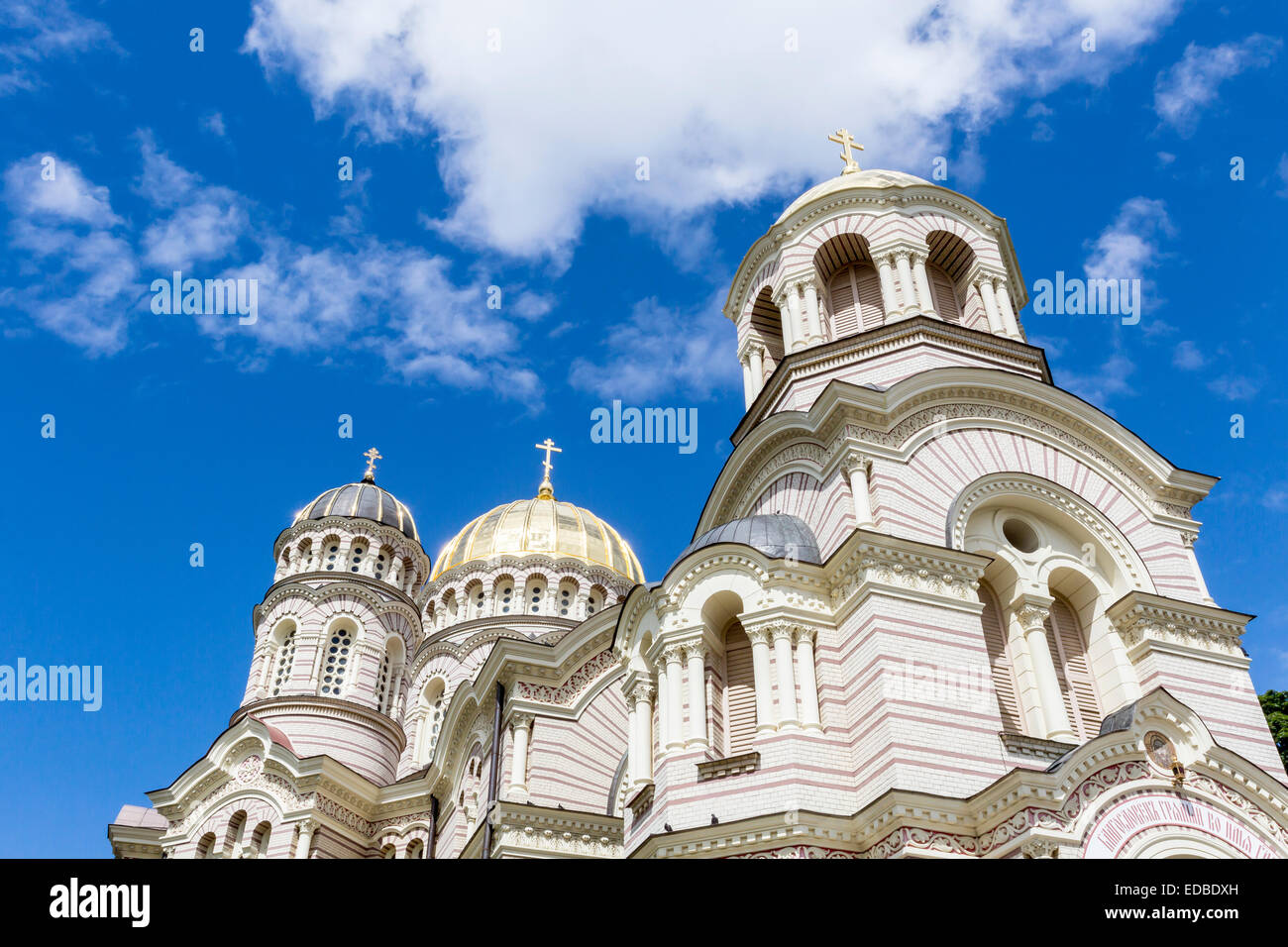 Russian Orthodox Church, Nativity Cathedral, Kristus Piedzimsanas pareizticigo Cathedral, Riga, Latvia Stock Photo