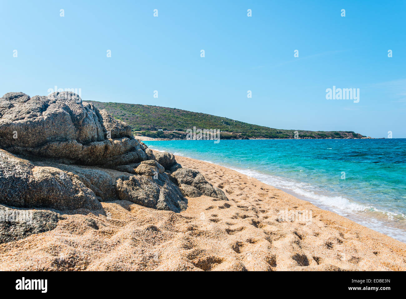 Beach, Propriano, Corsica, France Stock Photo