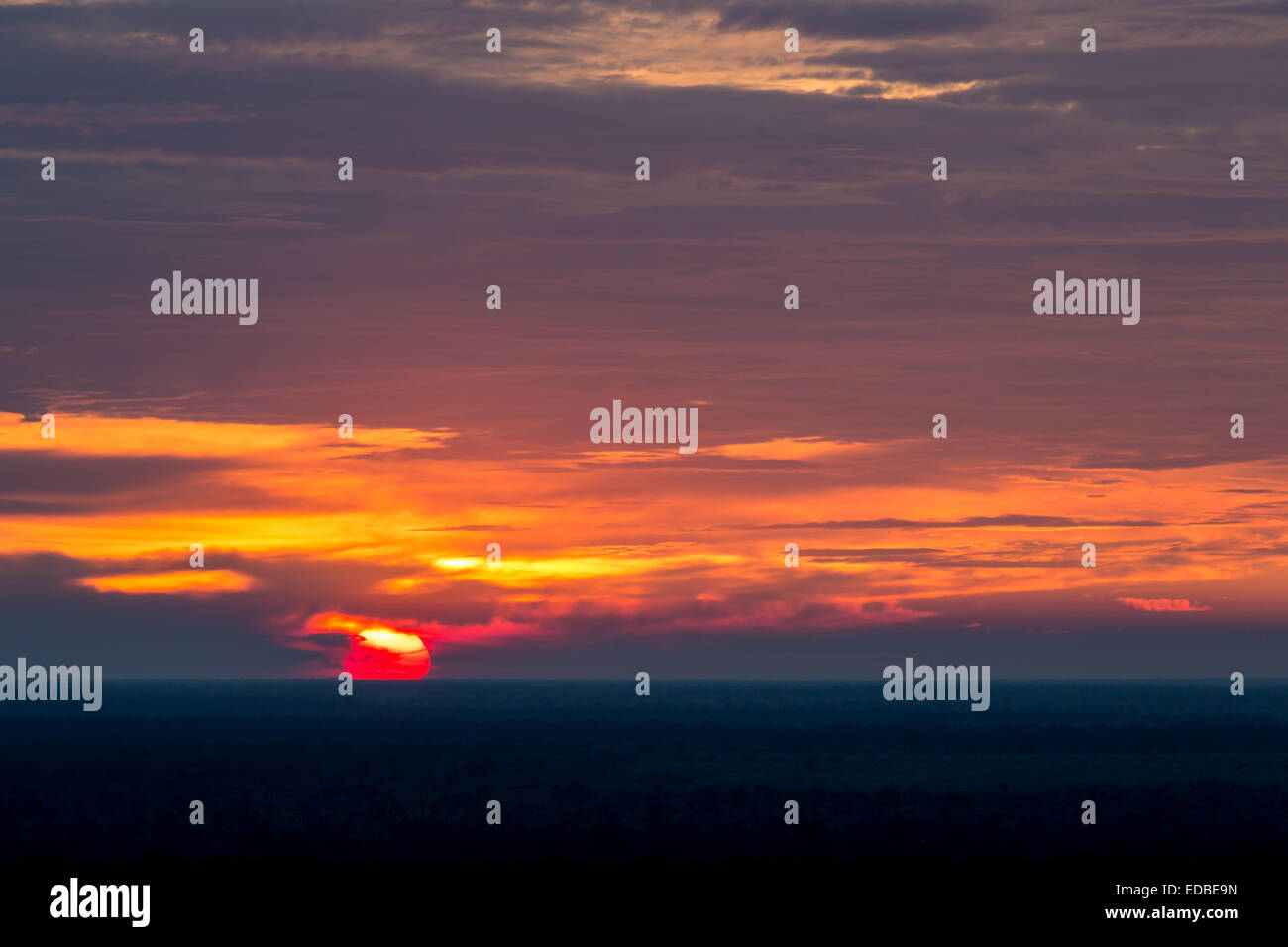 Dawn on the African savannah, Ghoha Hills, Chobe National Park, Botswana Stock Photo