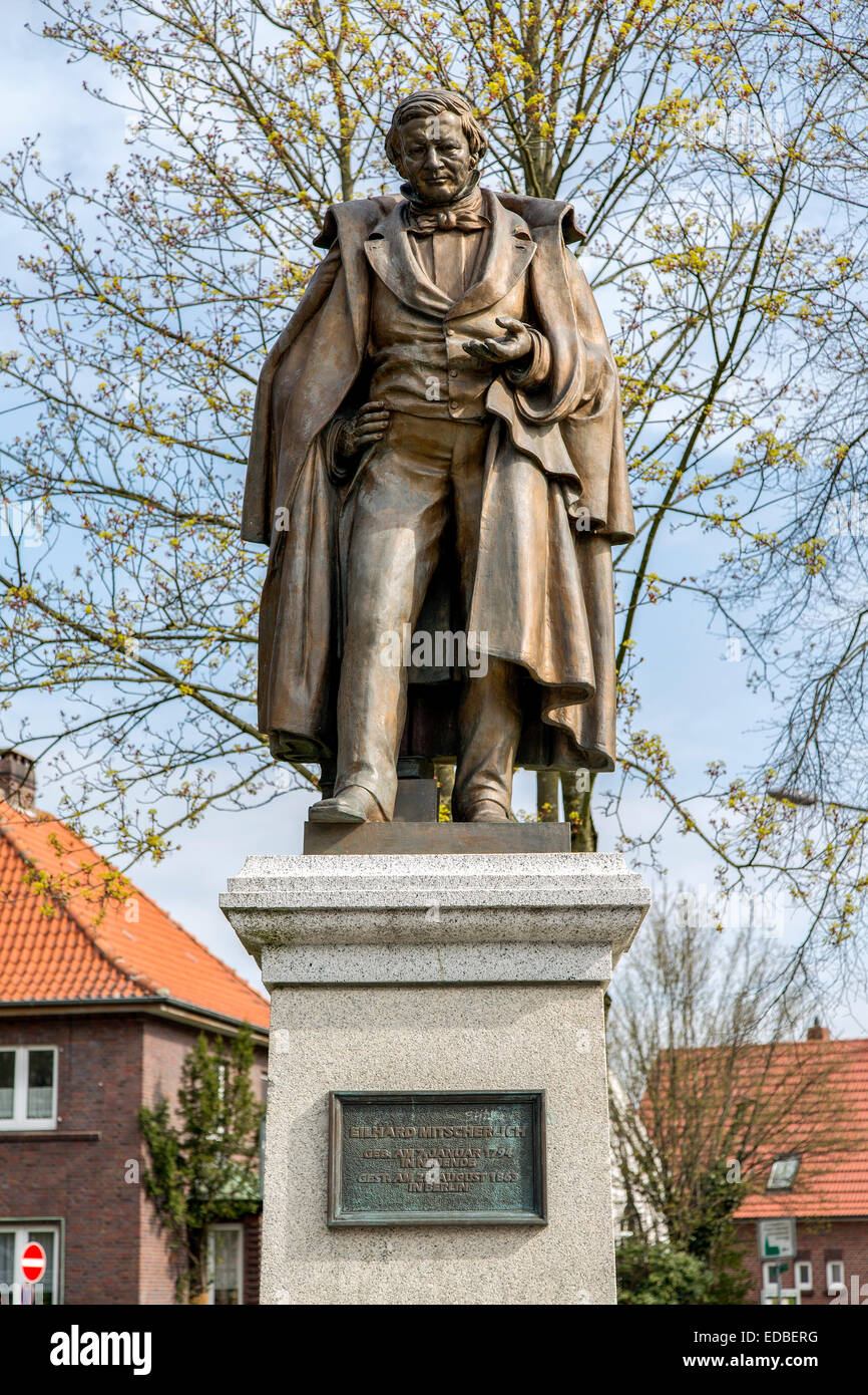 Eilhard-Mitscherlich monument, Jever, Frisia, Lower Saxony, Germany Stock Photo