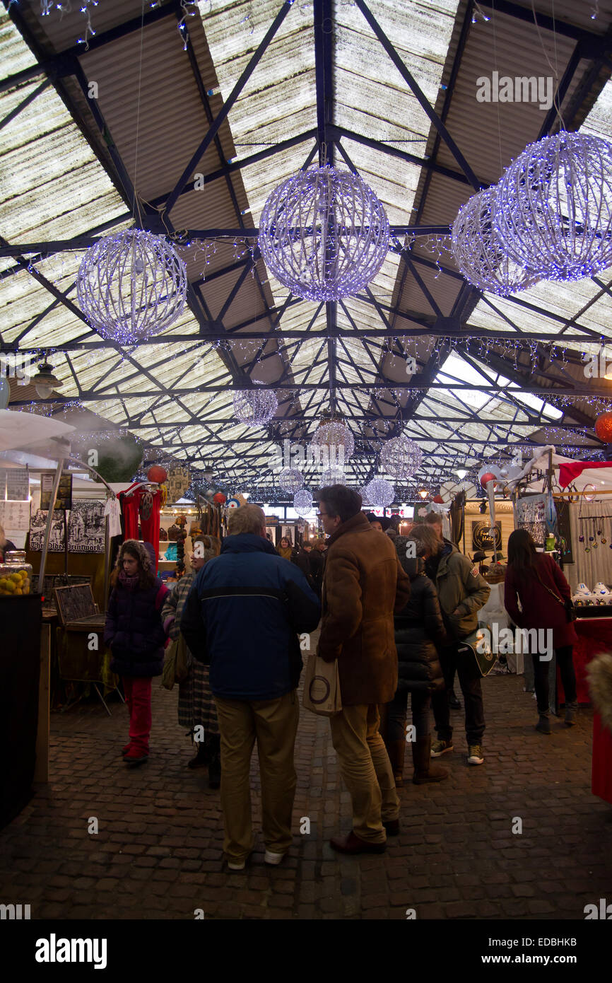 Indoor Christmas Market in Greenwich London Stock Photo Alamy