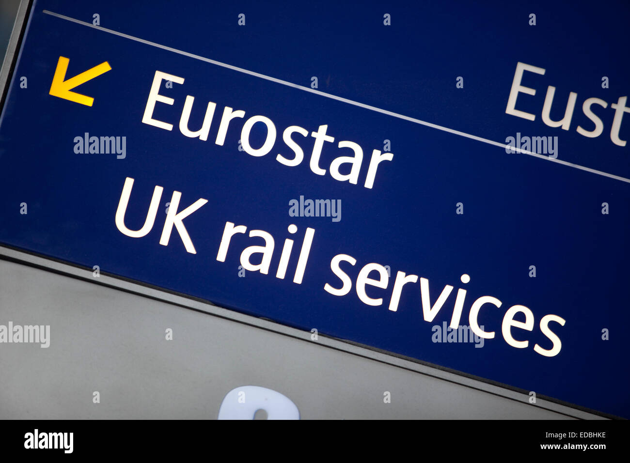 Eurostar services at King's Cross St Pancras International station Stock Photo