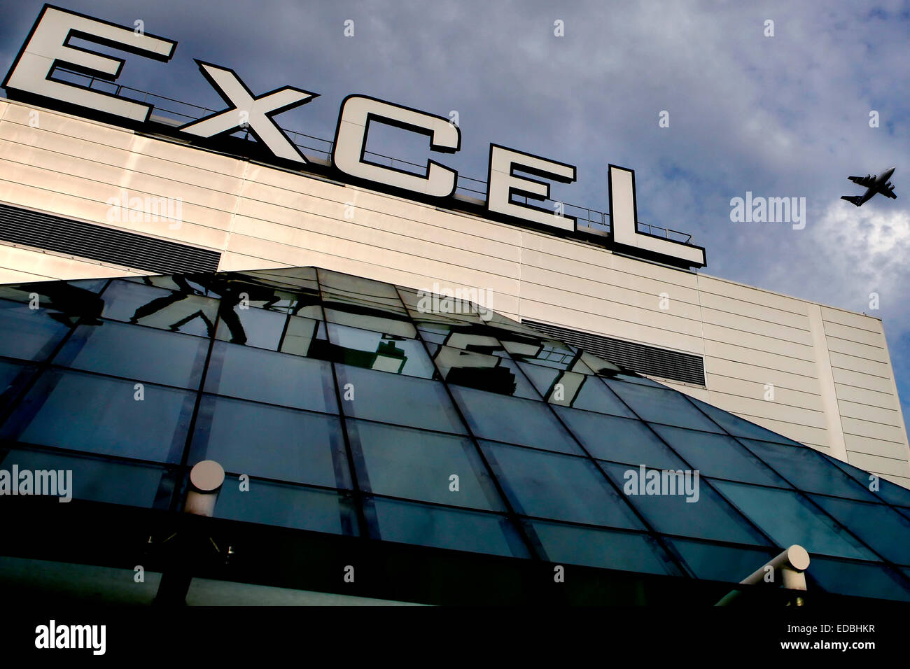 Picture shows the entrance of the main exhibition centre at the ExCel in Central London. Stock Photo