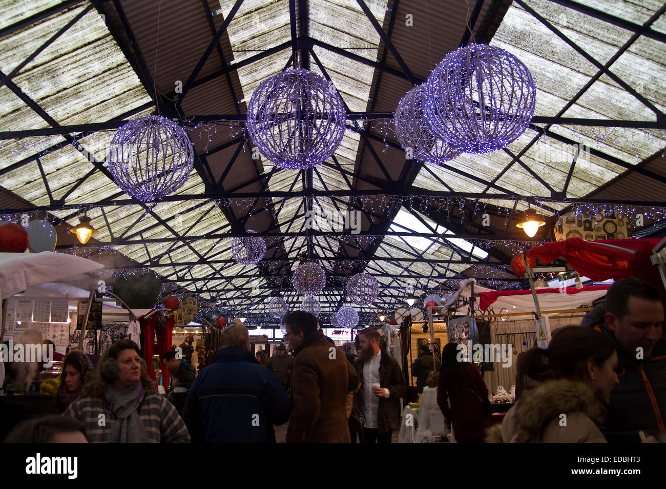 Indoor Christmas market in Greenwich London Stock Photo