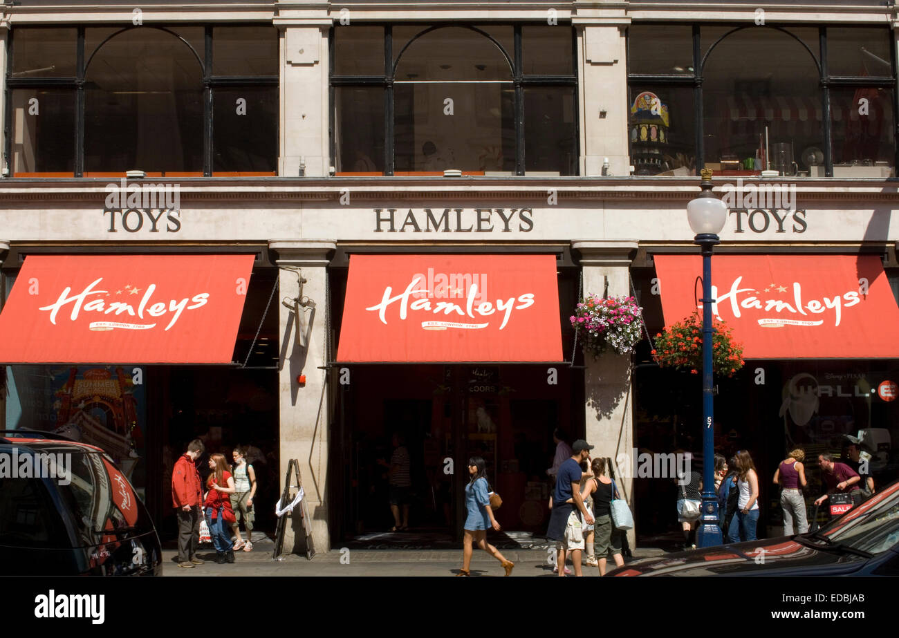 Exterior of the Hamleys store in Central London. Stock Photo