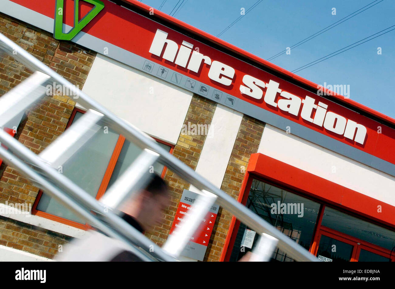 Illustrative image of The Hire Station depot in Canning Town, London. Stock Photo