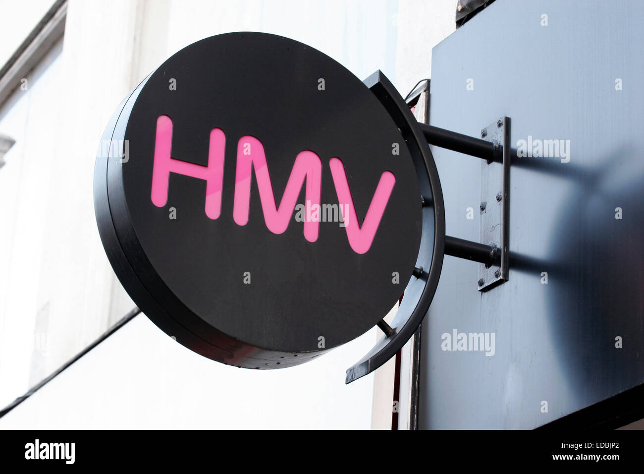 Exterior of a HMV store in London. Stock Photo