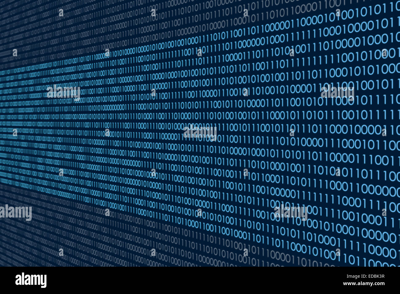 Digital highway data streaming series of digits binary code zeros number ones one as a road freeway Stock Photo