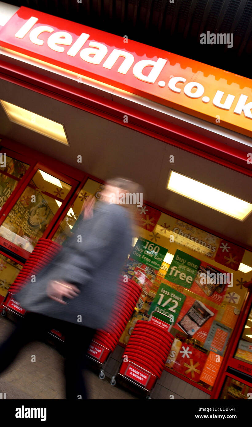 Picture shows: The outside of an Iceland store in Central London. Stock Photo