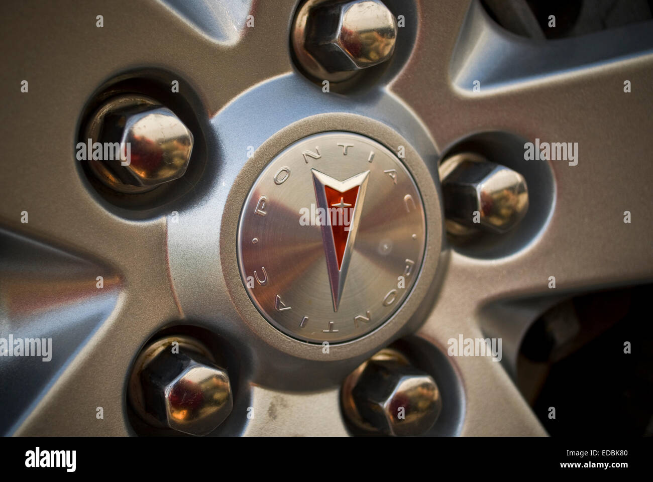 A Pontiac car wheel. Stock Photo