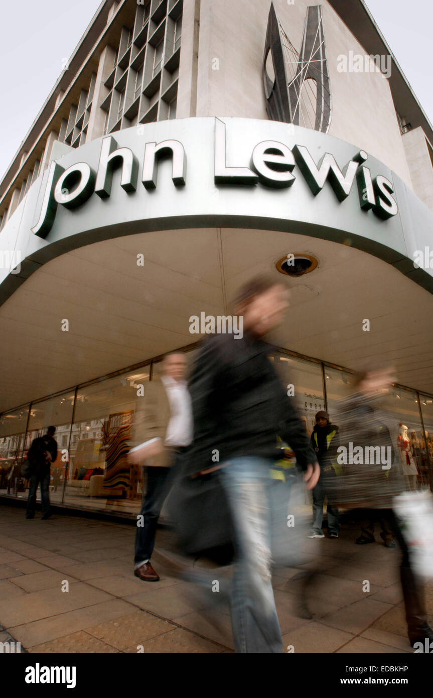 Exterior of the flagship John Lewis store on Oxford Street, London. Stock Photo