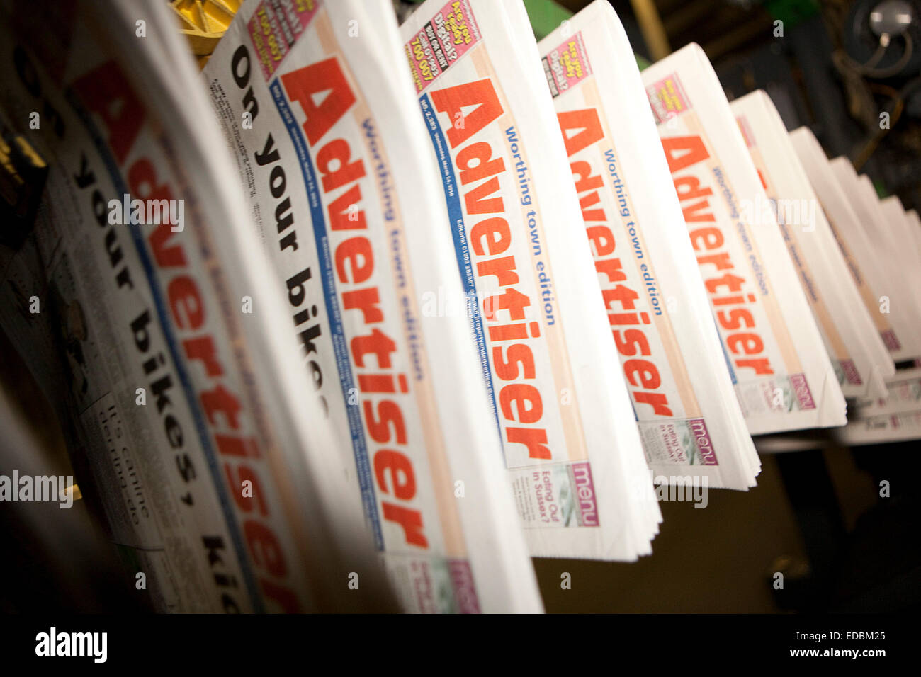 A printing machine at a Johnston Press factory. Stock Photo