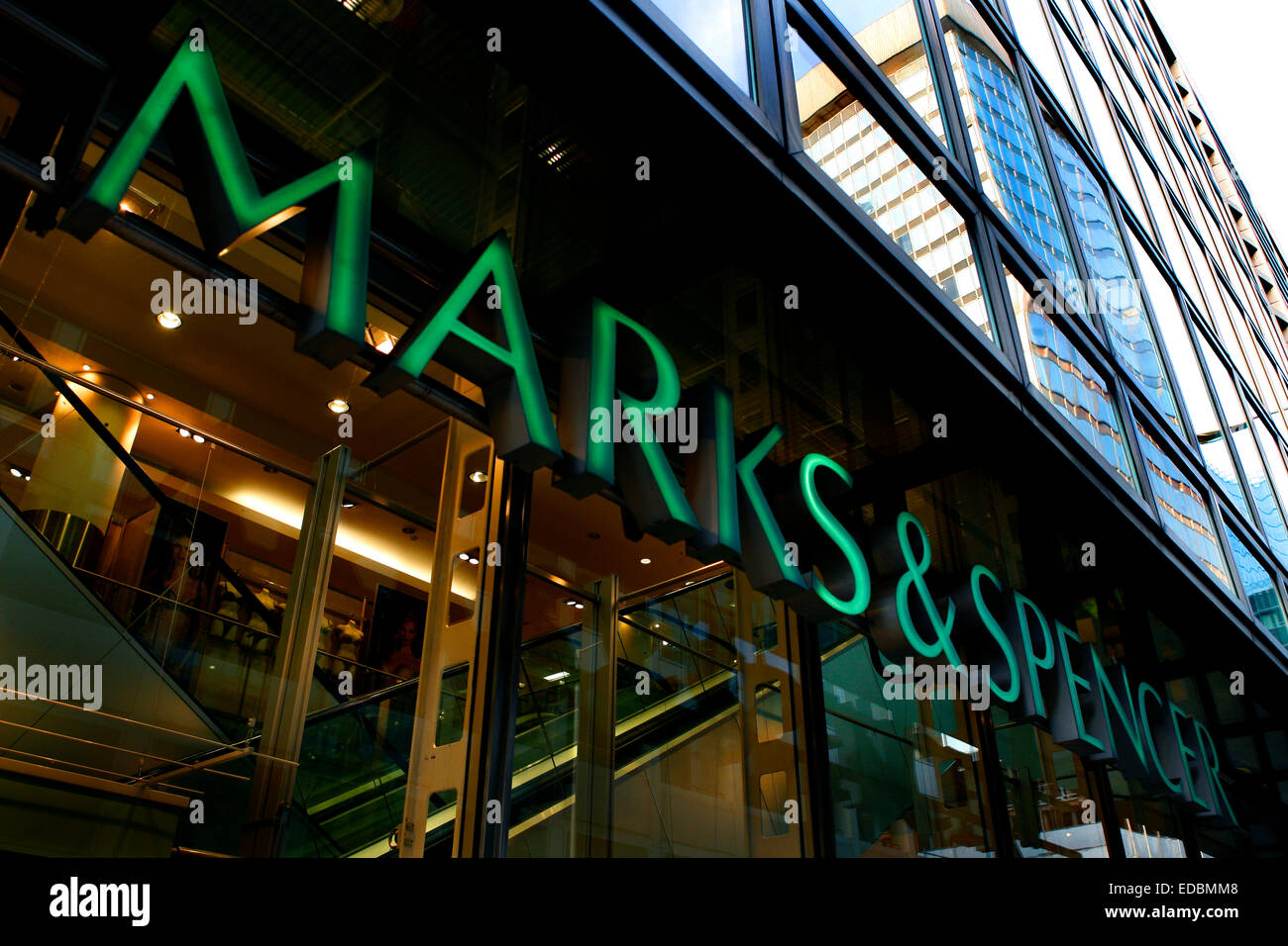 Picture shows a Marks & Spencer store on Fenchurch Street, London. Stock Photo