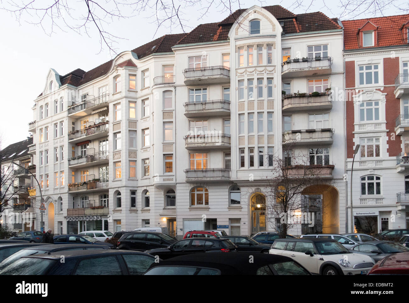 Appartment building Hamburg, German Stock Photo