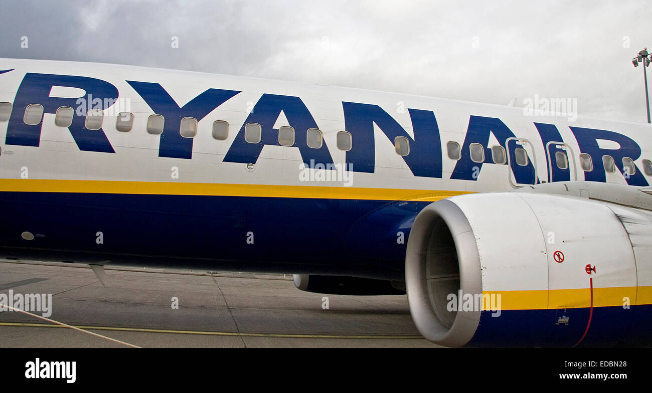 A Ryanair Plane at Knock Airport, West Ireland Stock Photo