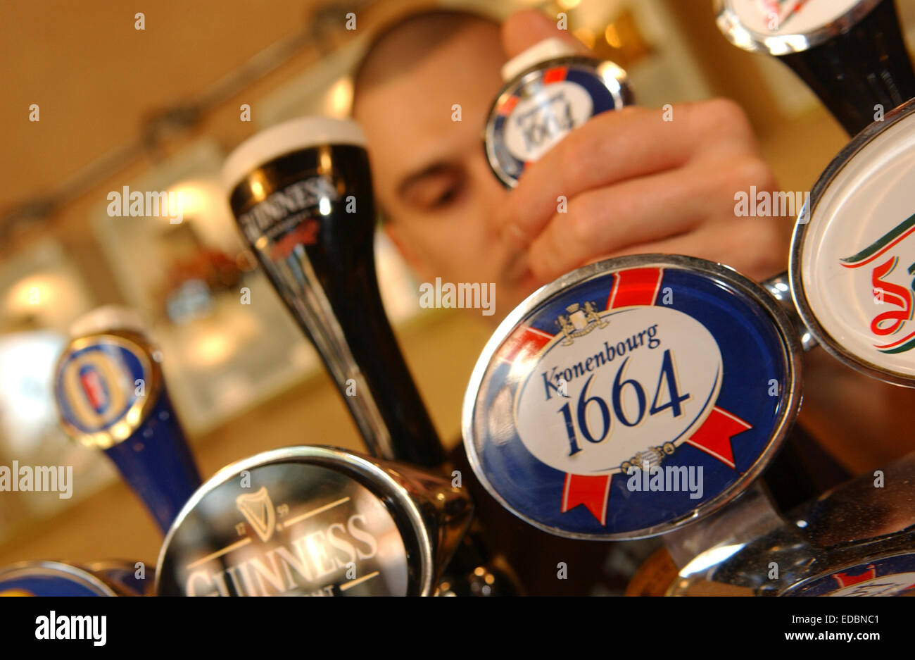 A Kronenbourg pump, a Scottish and Newcastle brand. Stock Photo