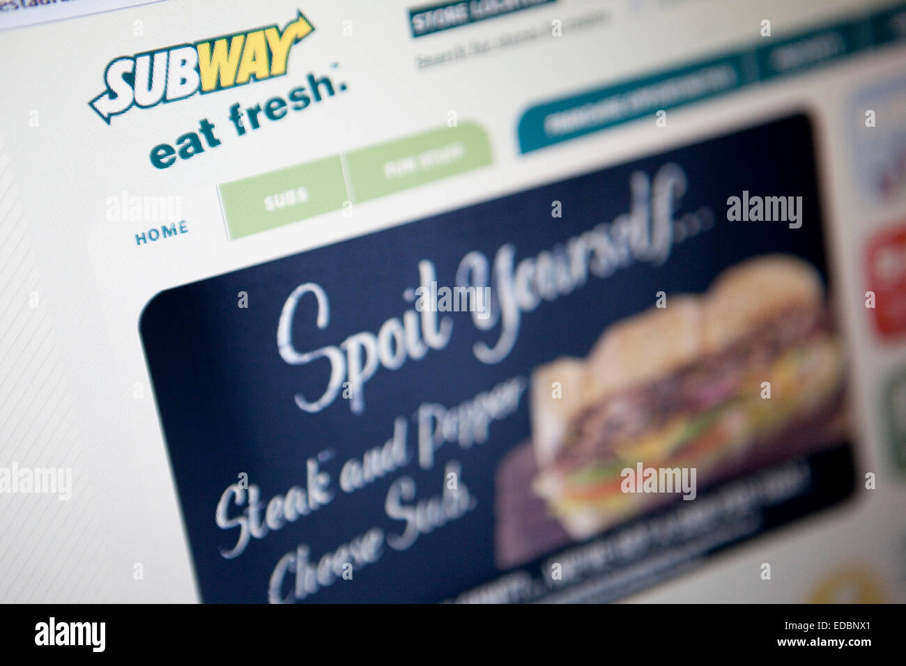 The Subway website Stock Photo Alamy