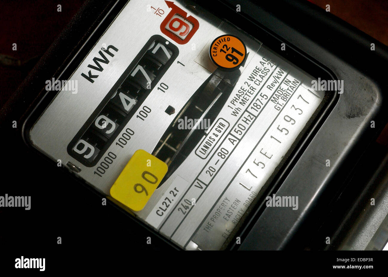 Electromechanical induction meter, measures the amount of electricity
