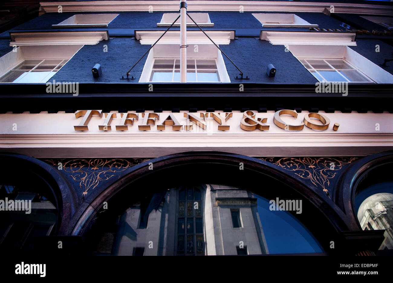The Tiffany & Co. store on Old Bond Street, London. Stock Photo