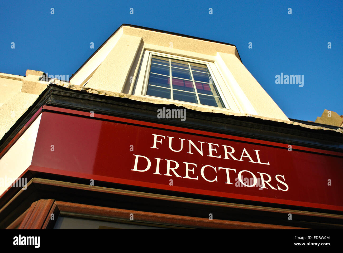 Funeral directors sign and business Stock Photo Alamy