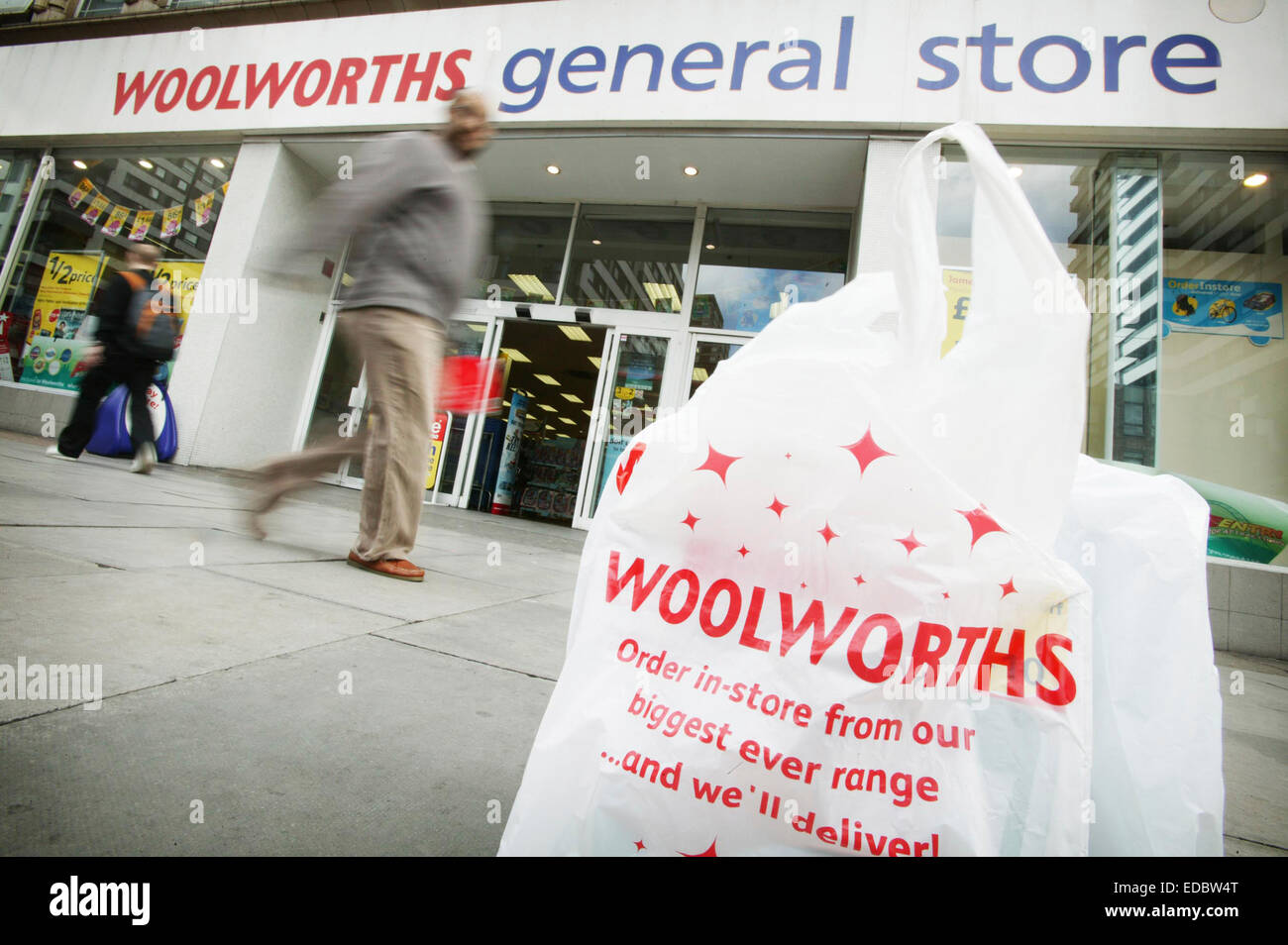 Exterior of a Woolworth store. The company went into administration in 2008. Stock Photo