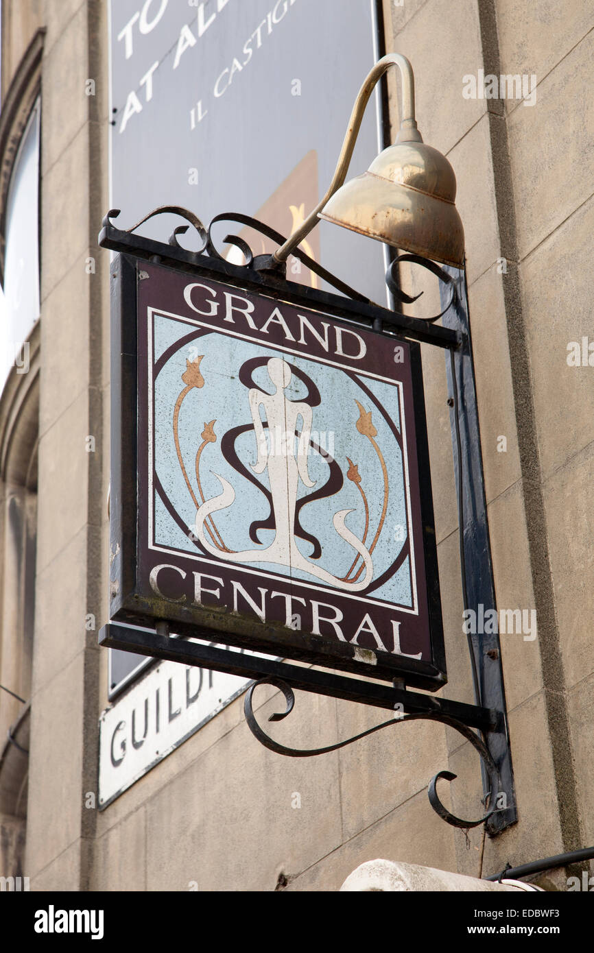 Grand Central Pub and Comedy Club Sign, Brighton Stock Photo